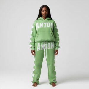 Sporty Color Block Track Suit – Burgundy, Black & White Half-Zip Set