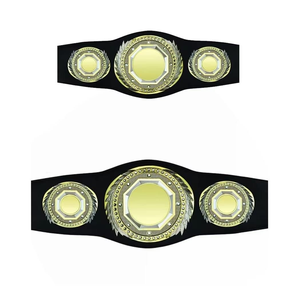 Minimalist Classic Championship Belt – Black Strap & Gold Plated Plates - Image 3
