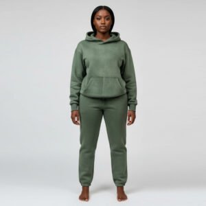 Heavy Rhinestone Cross Studded Track Suit – Black Oversized Set