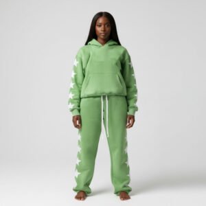 Sporty Color Block Track Suit – Burgundy, Black & White Half-Zip Set