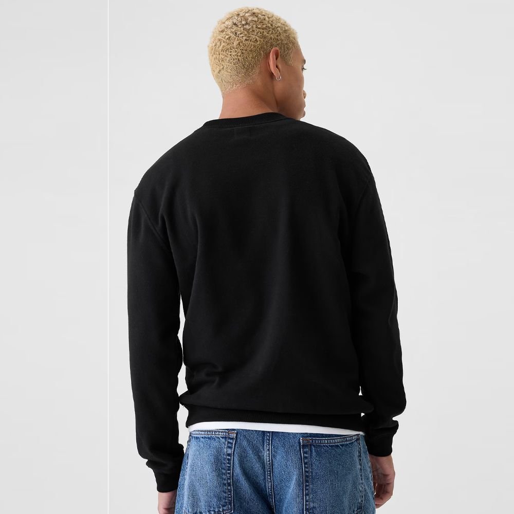 Essential Heavyweight Black Crewneck Sweatshirt – Blank Canvas Style - Image 2