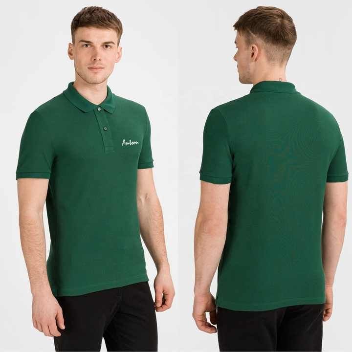 Classic Forest Green Short-Sleeve Polo Shirt – Soft Piqué Knit Cotton