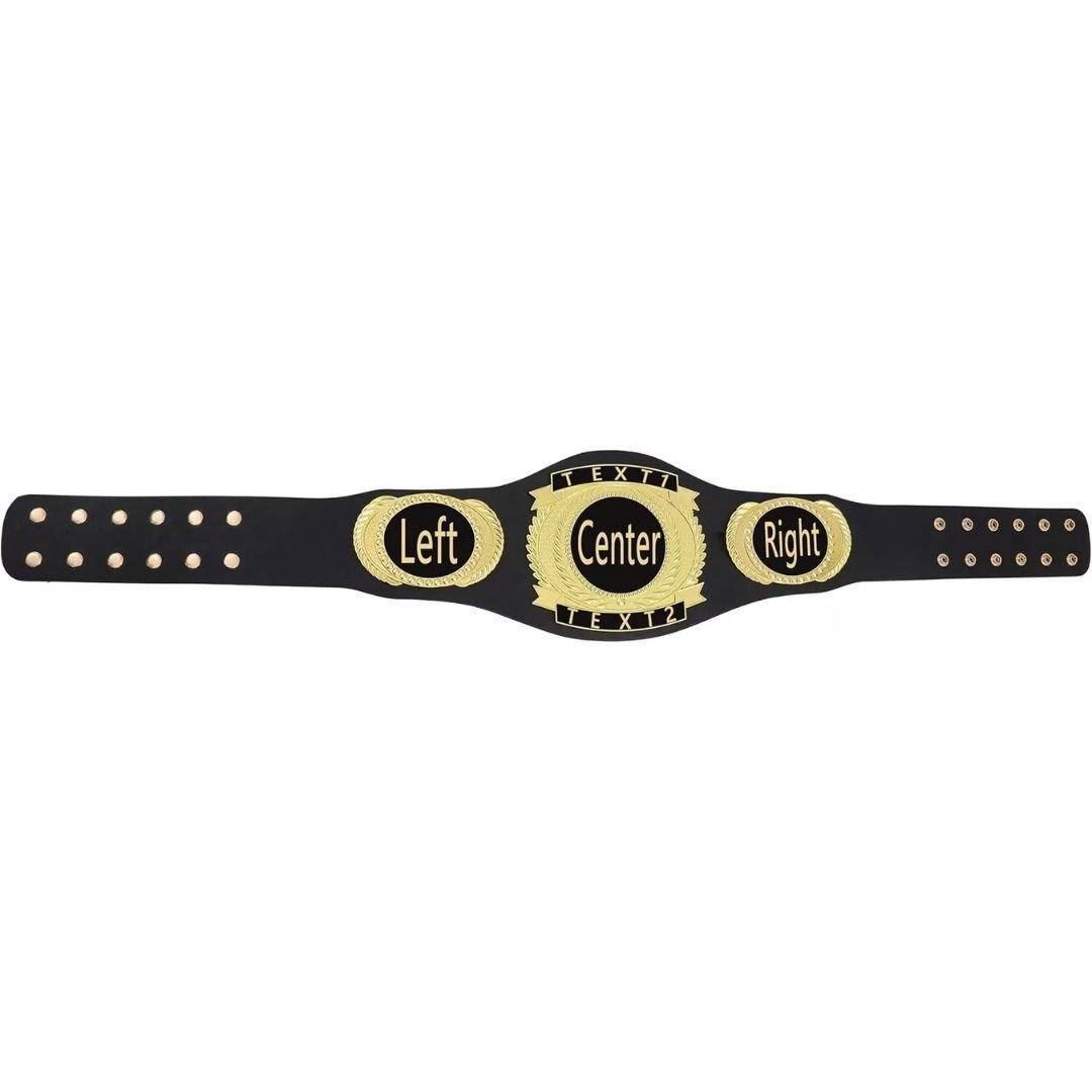Fully Customizable Championship Belt with Triple Oval Plates – Black Strap