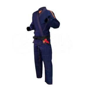Premium Navy Blue BJJ Gi / Martial Arts Uniform – Contrast Orange Stitching