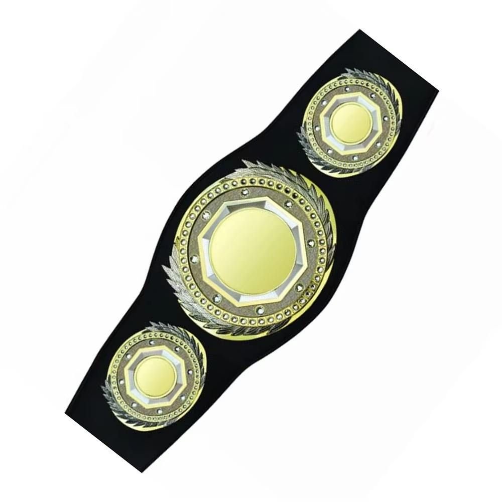 Minimalist Classic Championship Belt – Black Strap & Gold Plated Plates