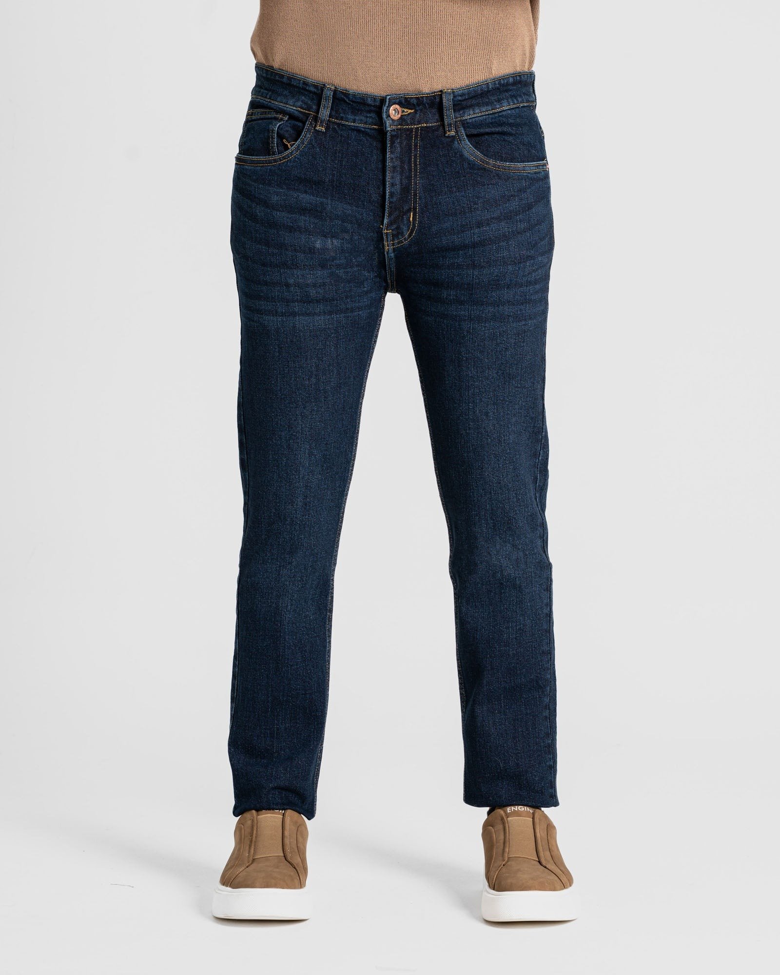 Premium Dark Indigo Regular Fit Jeans – Classic Five-Pocket Denim
