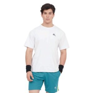 Men's White Active-Dry Performance Gym T-Shirt – Breathable Training Tee