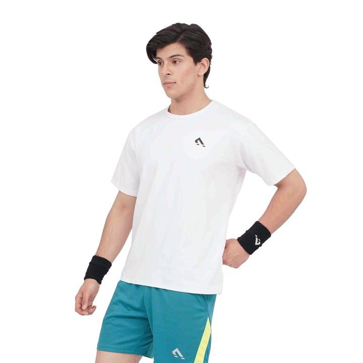 Men's White Active-Dry Performance Gym T-Shirt – Breathable Training Tee - Image 2