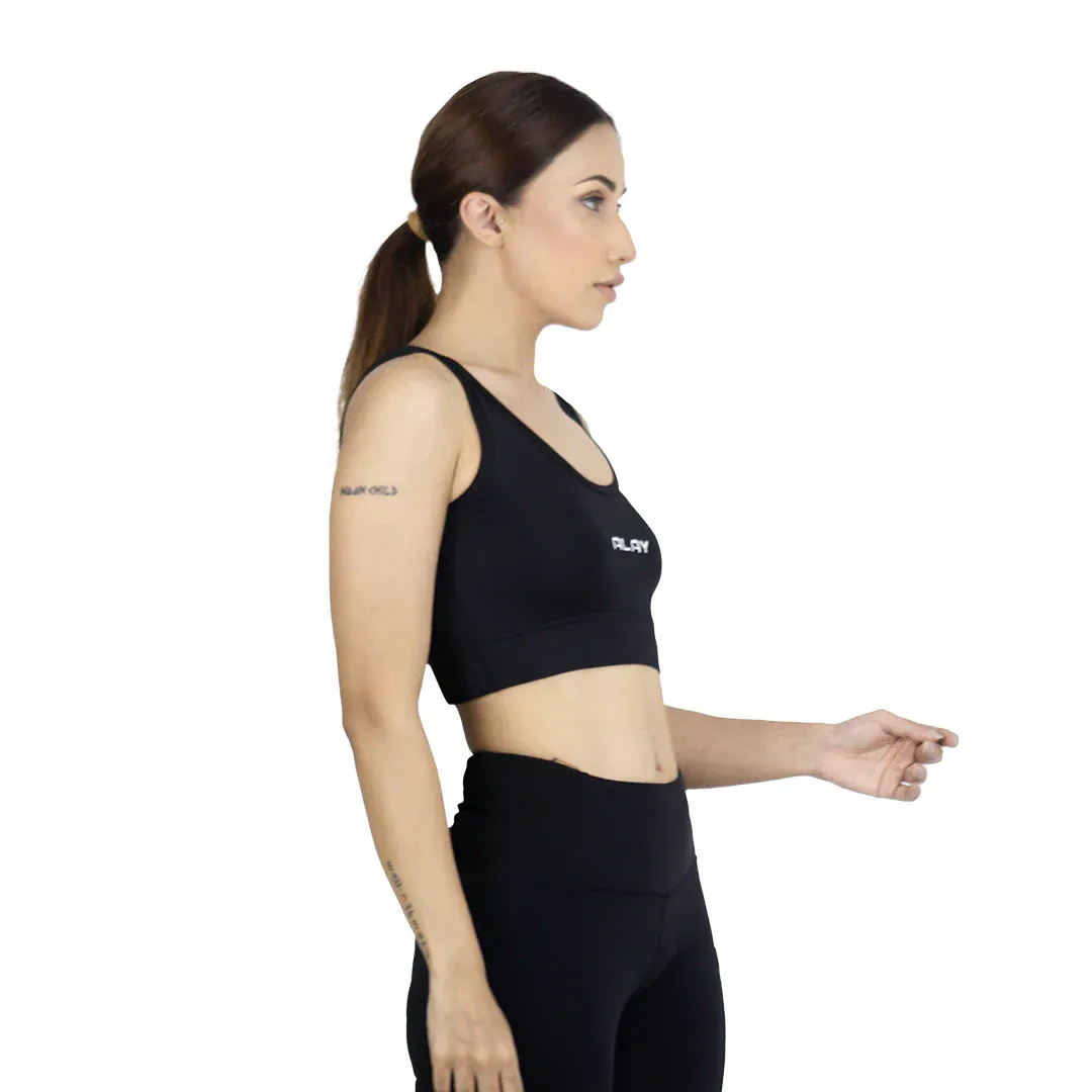 Tropical Leaf Print High-Waist Leggings and Sports Bra Matching Set - Image 2