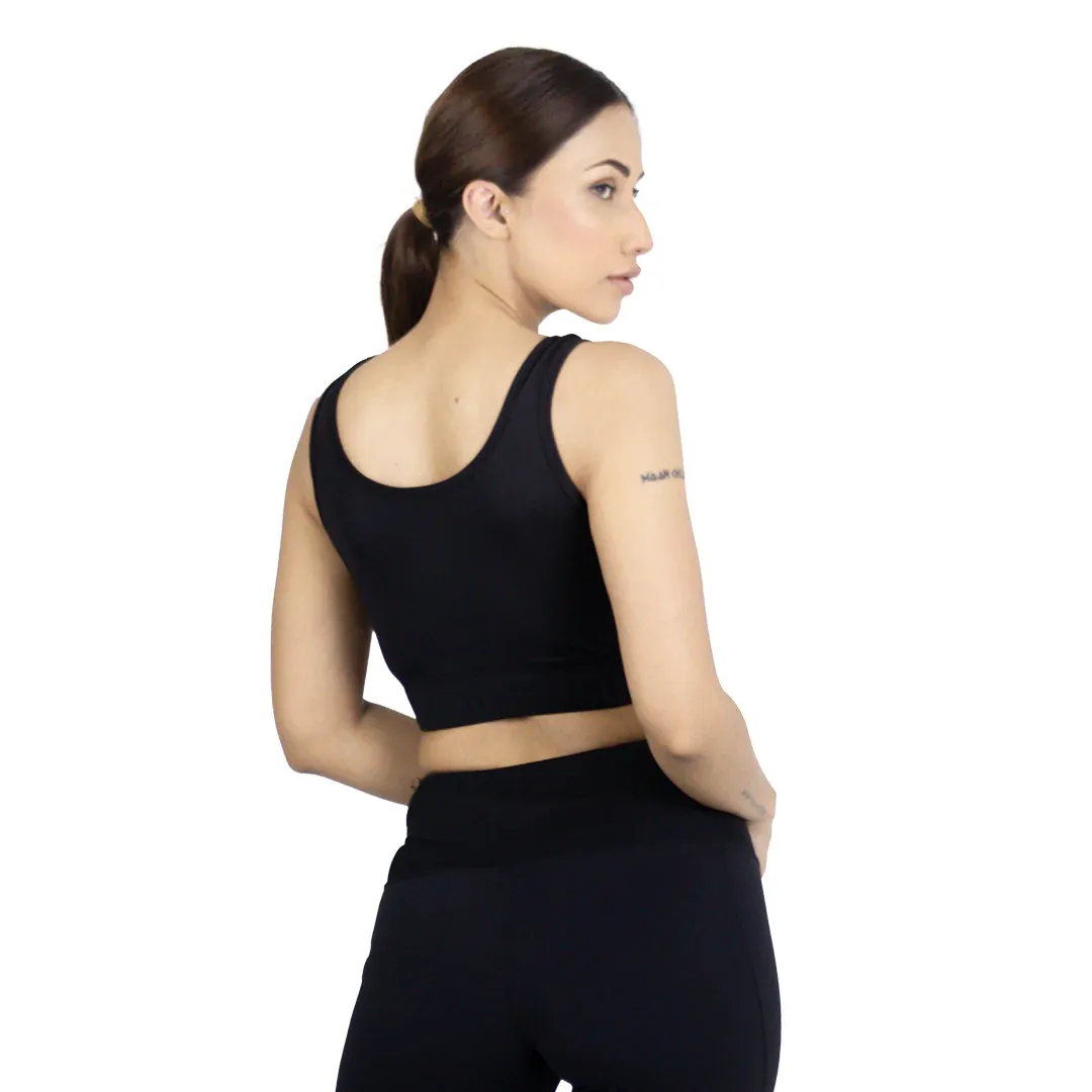 Tropical Leaf Print High-Waist Leggings and Sports Bra Matching Set - Image 3