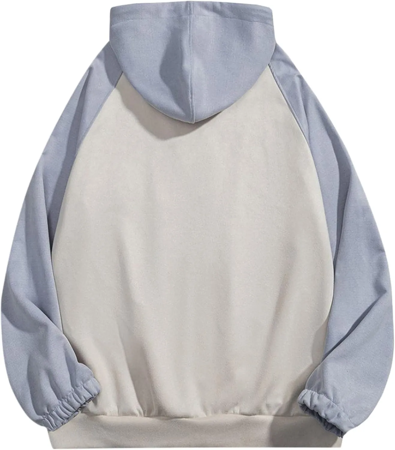 Pastel Blue Star Patchwork Zip-Up Hoodie – Oversized Streetwear Jacket - Image 2
