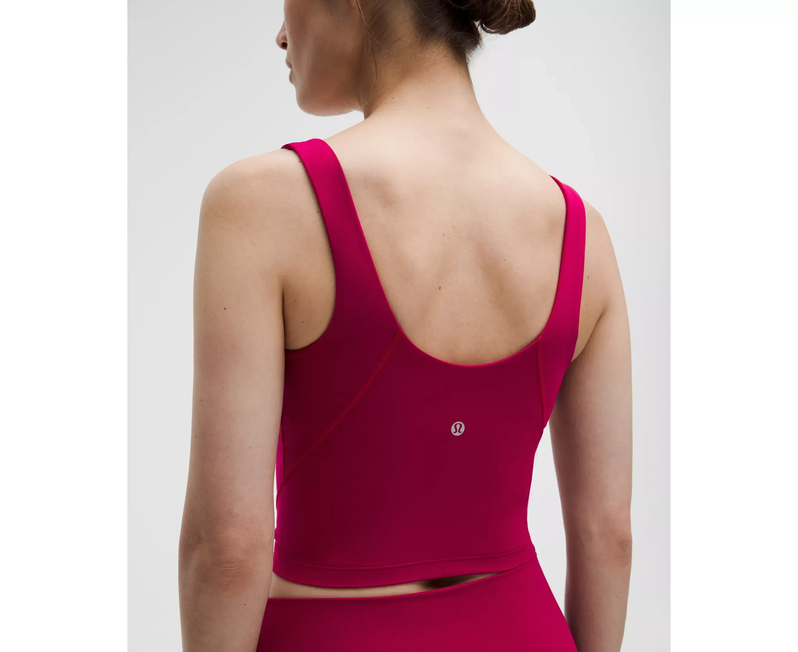 Vibrant Deep Fuchsia V-Neck Cropped Sports Tank – Sculpting Activewear - Image 2