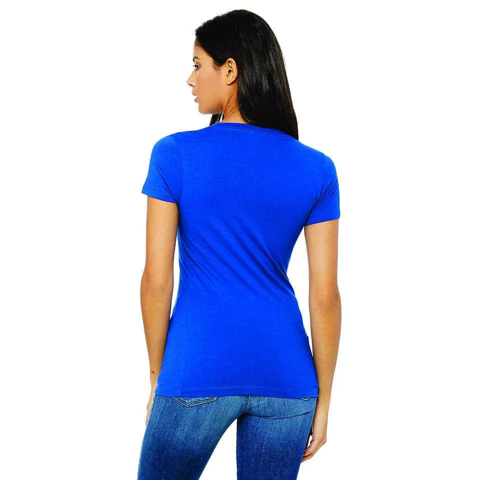 Flattering Women's Slim-Fit V-Neck T-Shirt – Vibrant Royal Blue - Image 3