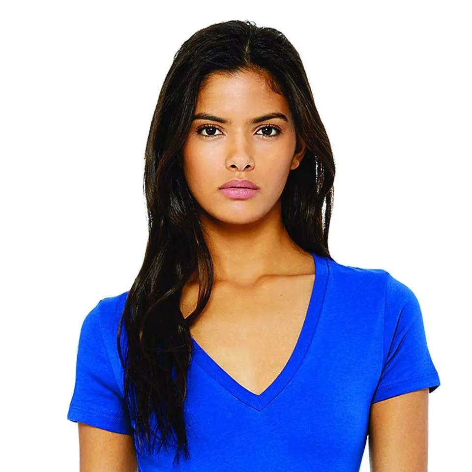 Flattering Women's Slim-Fit V-Neck T-Shirt – Vibrant Royal Blue - Image 2
