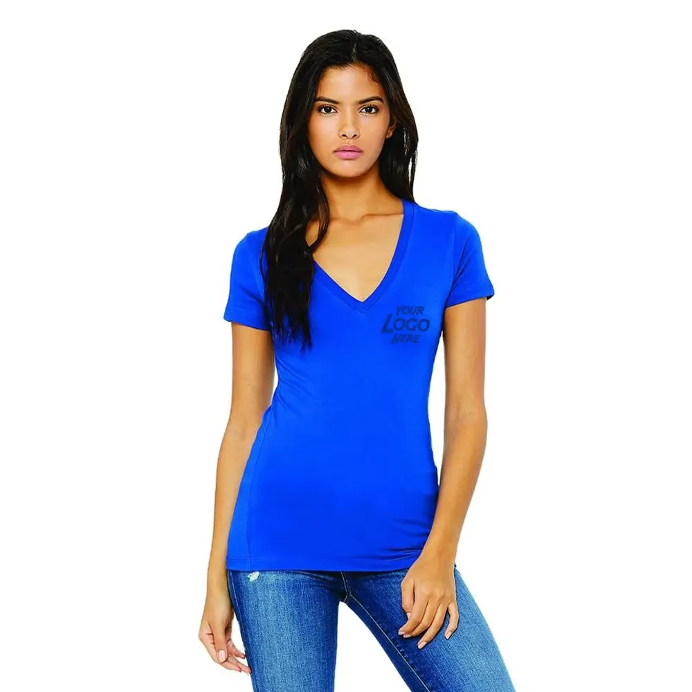 Flattering Women's Slim-Fit V-Neck T-Shirt – Vibrant Royal Blue