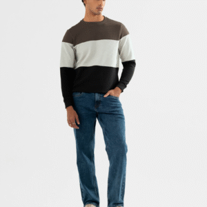 Men's Textured Tri-Colour Block Sweatshirt