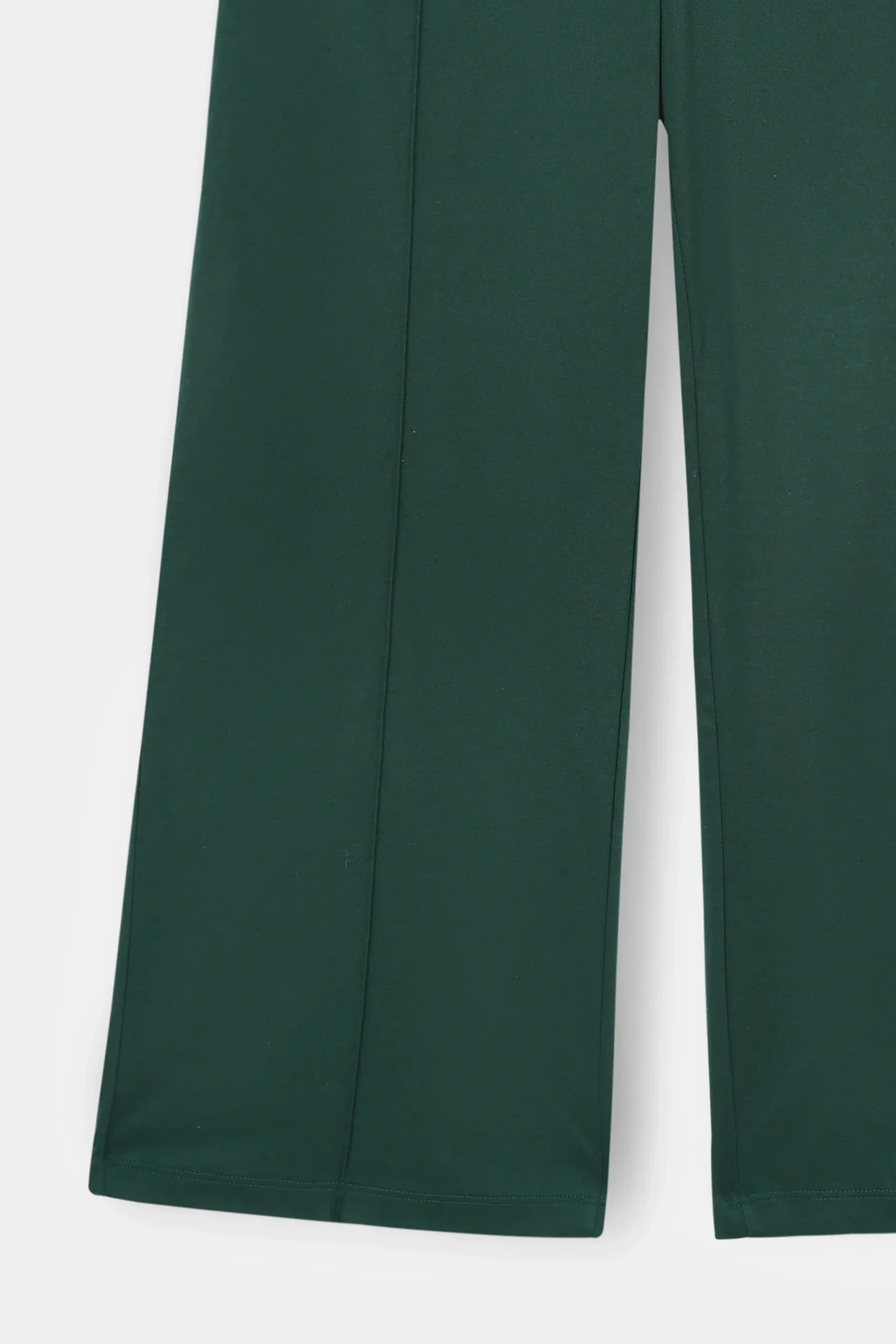 Relaxed Drawstring Wide Leg Trousers – Deep Forest Green - Image 3