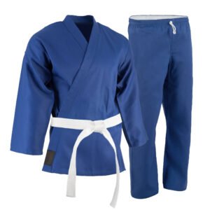 Premium Blue Karate Uniform (6oz) - Lightweight Training Gi with Free White Belt