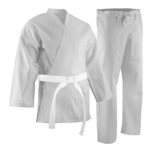 Premium White Karate Uniform (6oz) - Lightweight Training Gi with Free White Belt