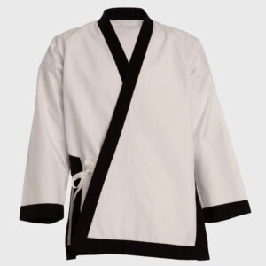 Premium Heavyweight 12oz Martial Arts Gi - White with Black Gladiator Trim